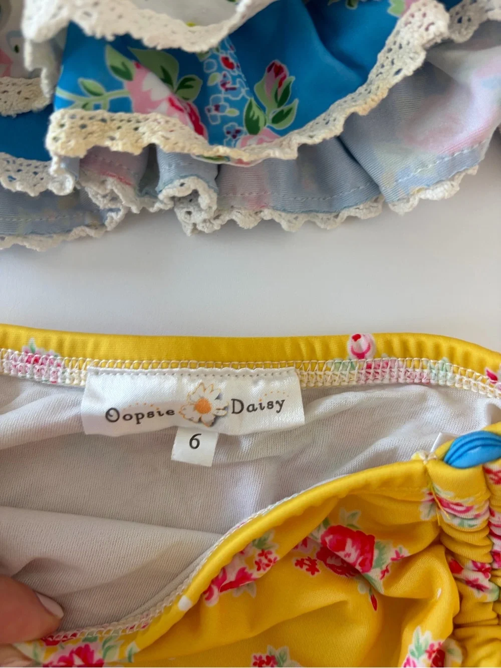 Oopsie Daisy Girls 2 Piece Swim Bikini With Ruffles Size 6 Pool Beach Summer